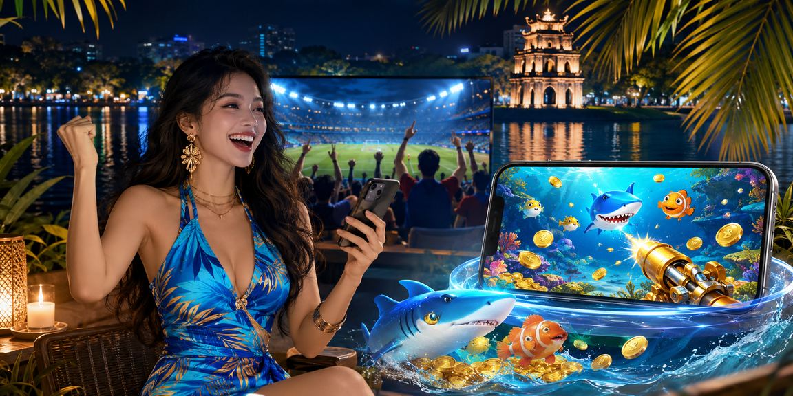 Người chơi tại Hà Nội trải nghiệm trò chơi bắn cá và nhận thưởng voucher trên thiết bị di động