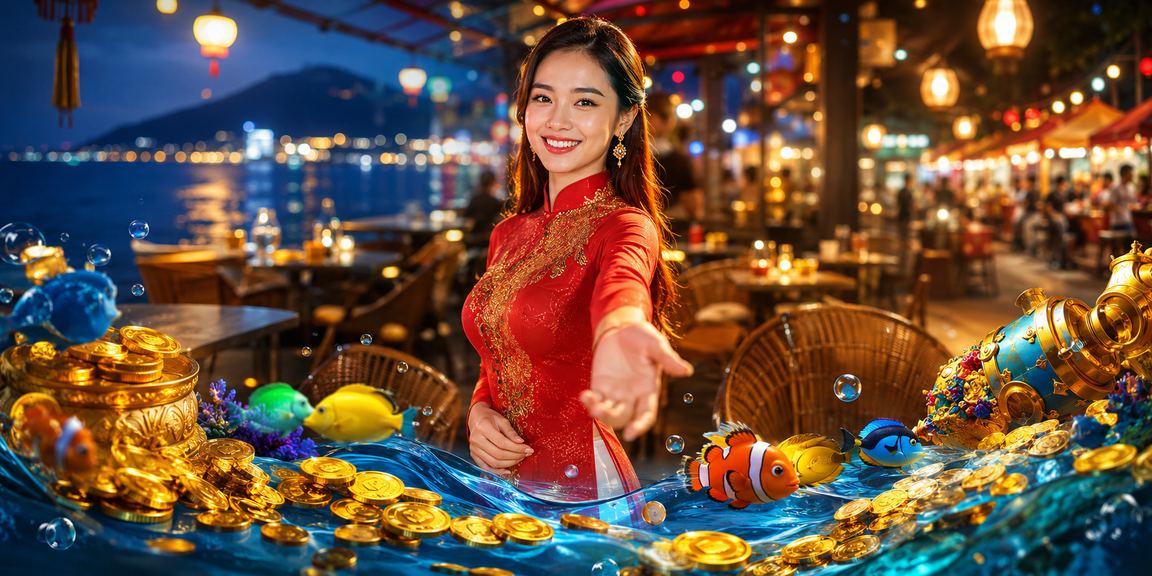 Người dùng tại Vũng Tàu mặc áo dài truyền thống đặt cược trên điện thoại di động bên bờ biển